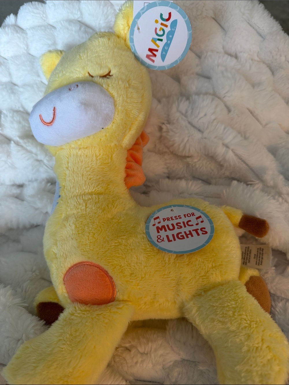 Yellow & Orange Giraffe Plush Toy with Music and Lights